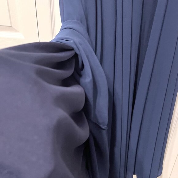 Lulus Formal Maxi Dress-NWT-Blue-Adjust. Crisscross Strap back-Sz. Med.-Lined - Picture 4 of 16